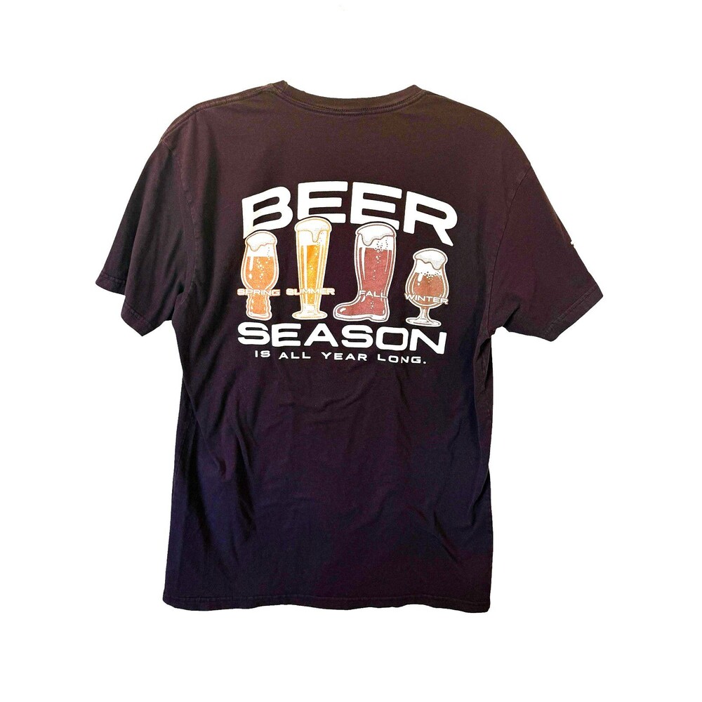 Shield Republic T-Shirt Mens Brown Beer Season Graphic Tee Large